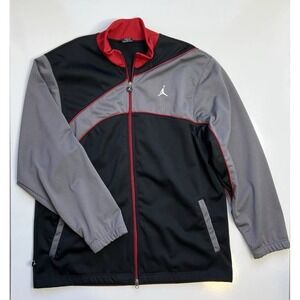 Air Jordan 85-05 20th Anniversary Track Jacket Zip Up Black Red Gray Mesh Men L